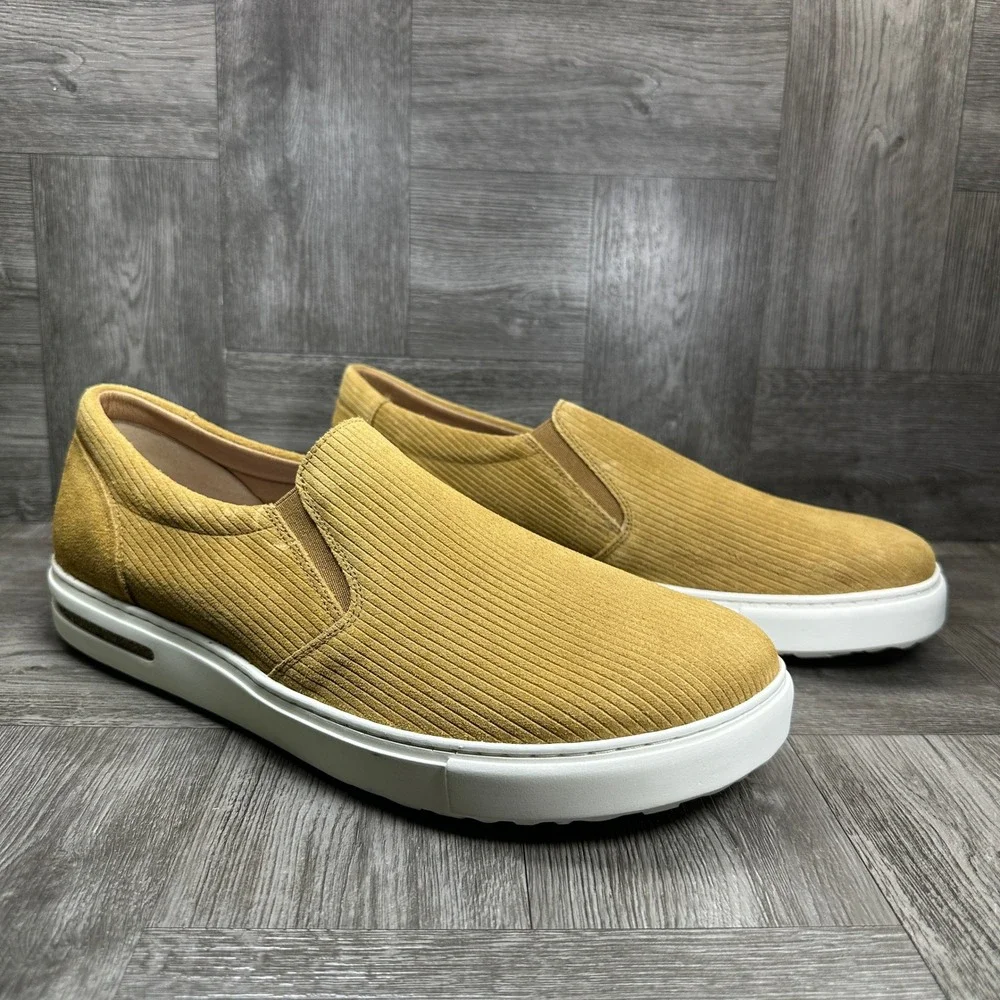Birkenstock Oswego Slip On Mens 13 Mustard Yellow Corduroy Casual Sneaker NEW